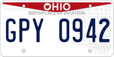 OH license plate GPY0942