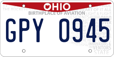 OH license plate GPY0945