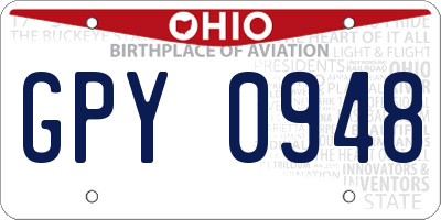 OH license plate GPY0948