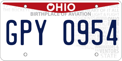 OH license plate GPY0954