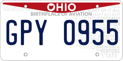 OH license plate GPY0955