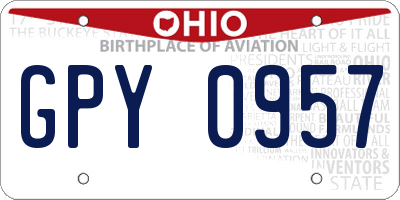 OH license plate GPY0957