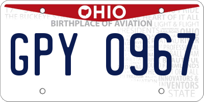 OH license plate GPY0967