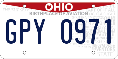 OH license plate GPY0971