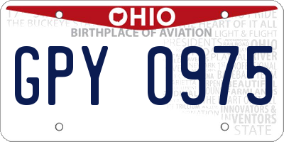 OH license plate GPY0975