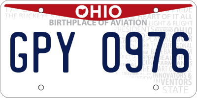 OH license plate GPY0976