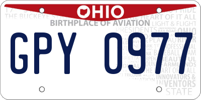 OH license plate GPY0977
