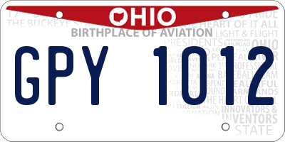 OH license plate GPY1012