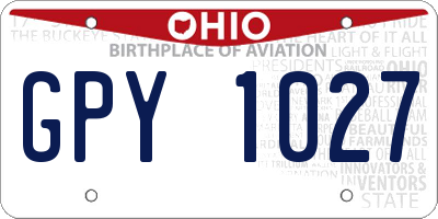 OH license plate GPY1027