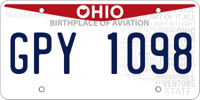 OH license plate GPY1098