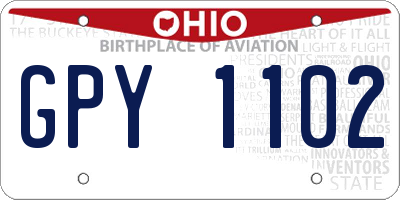OH license plate GPY1102