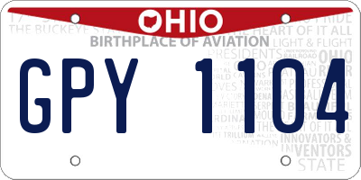 OH license plate GPY1104