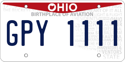 OH license plate GPY1111