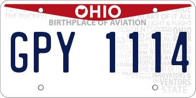 OH license plate GPY1114