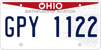 OH license plate GPY1122