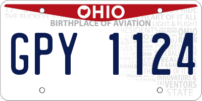 OH license plate GPY1124
