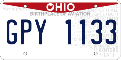 OH license plate GPY1133