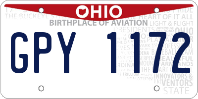 OH license plate GPY1172