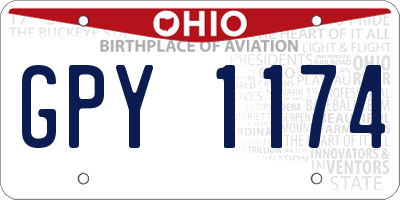 OH license plate GPY1174