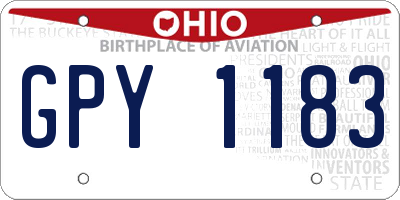 OH license plate GPY1183