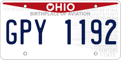 OH license plate GPY1192