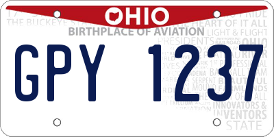 OH license plate GPY1237