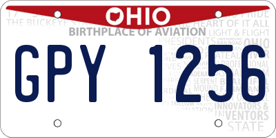 OH license plate GPY1256