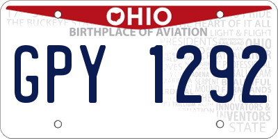 OH license plate GPY1292