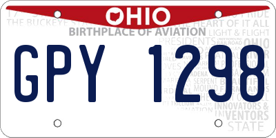 OH license plate GPY1298