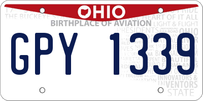 OH license plate GPY1339