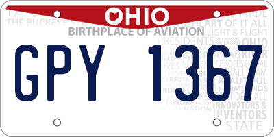 OH license plate GPY1367
