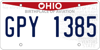 OH license plate GPY1385