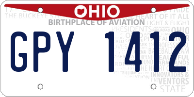 OH license plate GPY1412