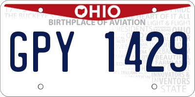 OH license plate GPY1429
