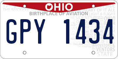OH license plate GPY1434