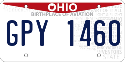 OH license plate GPY1460