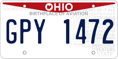 OH license plate GPY1472