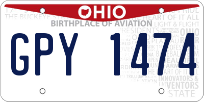 OH license plate GPY1474