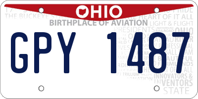 OH license plate GPY1487