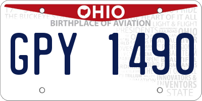 OH license plate GPY1490
