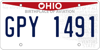 OH license plate GPY1491