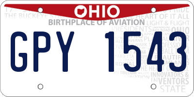 OH license plate GPY1543