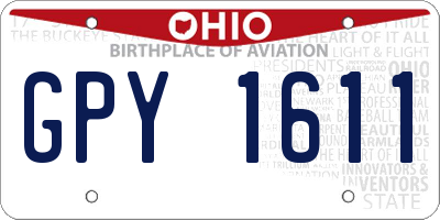 OH license plate GPY1611