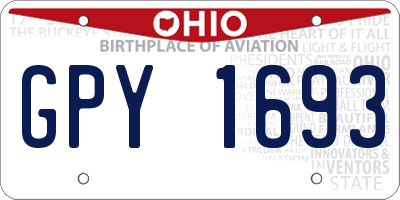 OH license plate GPY1693