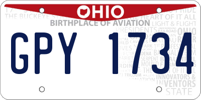OH license plate GPY1734