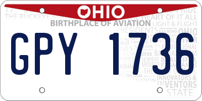 OH license plate GPY1736