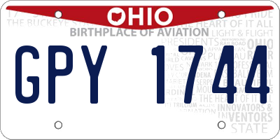 OH license plate GPY1744