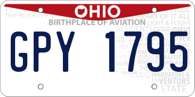OH license plate GPY1795