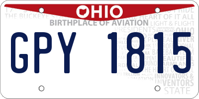 OH license plate GPY1815