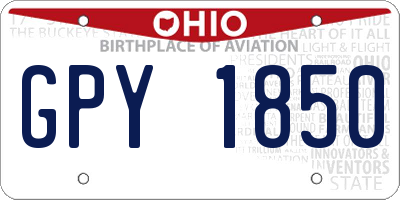 OH license plate GPY1850